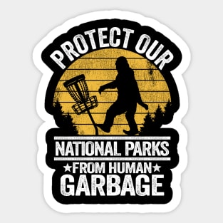 Human Garbage Funny Bigfoot Disc Golf Sasquatch Gift Sticker